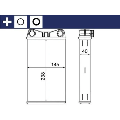 Imagem de MAHLE ORIGINAL AH 7 000S Radiador Quente com retentor AUDI: A4 B7 Sedan, B6 Avant, Avant