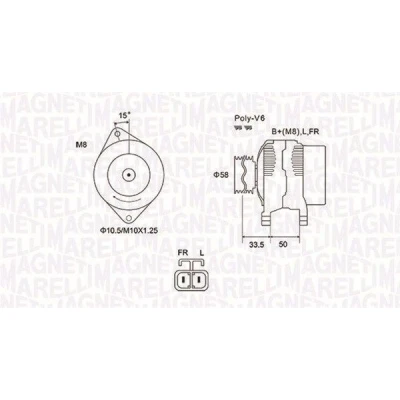 Imagem de MAGNETI MARELLI 063732020010 Alternador 12V 90A HYUNDAI: i20 II Hatchback, I KIA: CARENS 3