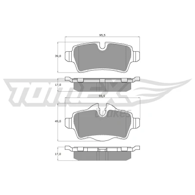 Imagem de TOMEX brakes TX 16 05 Jogo de pastilhas para travão disco Eixo traseiro preparado indicador aviso desgaste MINI: Hatchback, Clubman