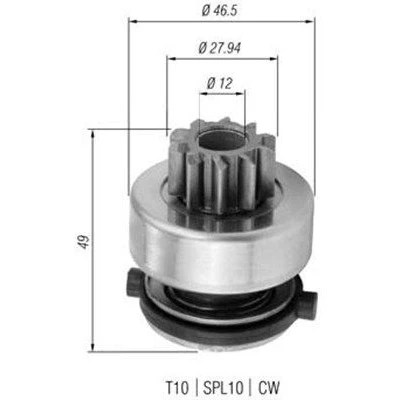 Imagem de MAGNETI MARELLI 940113020357 Pinhão, motor de arranque MERCEDES BENZ: Vaneo