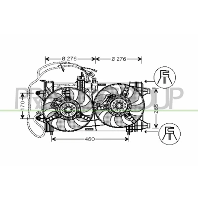 Imagem de PRASCO FT133F003 Ventilador de Radiador 276 12 120 160 FIAT: Punto II Hatchback
