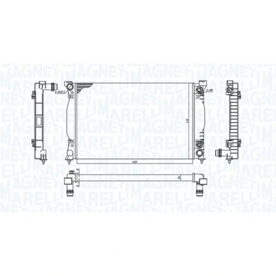 Imagem de MAGNETI MARELLI 350213196500 Radiador, arrefecimento do motor 632 398 32 Aletas de refrigeração soldadas AUDI: A4 B6 Sedan, Avant
