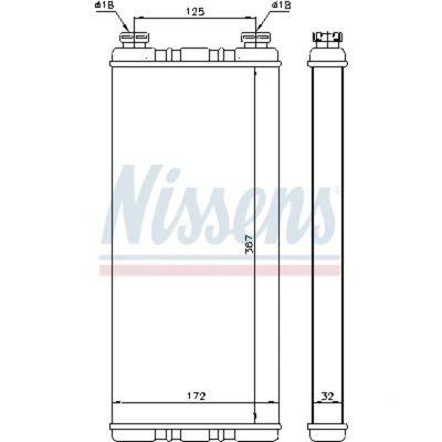 Imagem de NISSENS 72055 Radiador Quente sem tubo/cabo