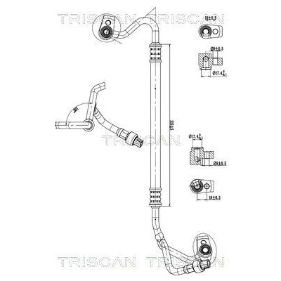 Imagem de TRISCAN 9010 16041 Conduta de alta/baixa pressão, ar condicionado do compressor para o condensador