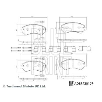 Imagem de BLUE PRINT ADBP420107 Jogo de pastilhas para travão disco FIAT: Ducato III Van, Camião plataforma / Chassis, Minibus