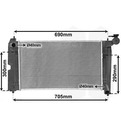 Imagem de VAN WEZEL 53002302 Radiador, arrefecimento do motor Alumínio 600 350 18 Aletas de refrigeração soldadas TOYOTA: Corolla VIII Compact
