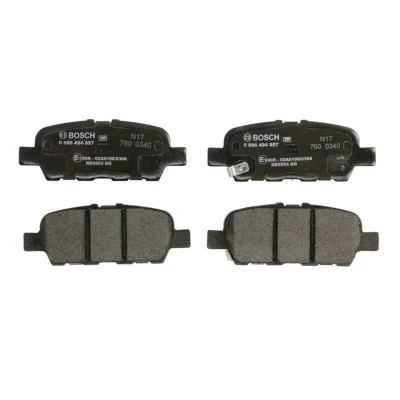 Imagem de BOSCH 0 986 494 857 Jogo de pastilhas para travão disco Baixo teor metálico com avisador sonoro desgaste chapa anti ruído NISSAN: Leaf II