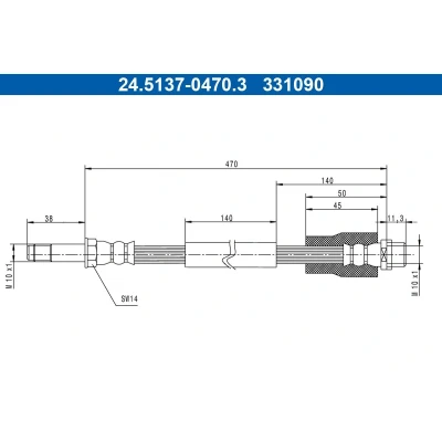 Imagem de ATE 24.5137 0470.3 Mangueira de Travão 470 M10x1