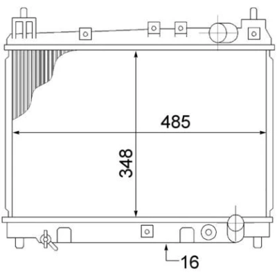 Imagem de MAHLE ORIGINAL CR 1524 000S Radiador, arrefecimento do motor para veículos com/sem ar condicionado 488 350 16 Aletas de refrigeração soldadas