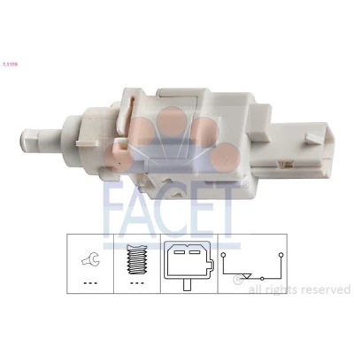 Imagem de FACET 7.1179 Interruptor de luz stop mecânico Made in Italy OE Equivalent ALFA ROMEO: 156 Sportwagon, Sedan, FIAT: Punto II Hatchback