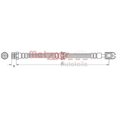 Imagem de METZGER 4110881 Mangueira de Travão 542 M10 x 1 SEAT: Ibiza 4 Sportcoupe, SKODA: Rapid Hatchback, VOLKSWAGEN: Polo V Hatchback