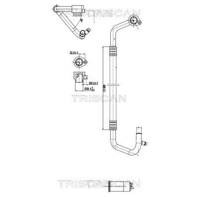 Imagem de TRISCAN 9010 29022 Conduta de alta/baixa pressão, ar condicionado do evaporador para o compressor