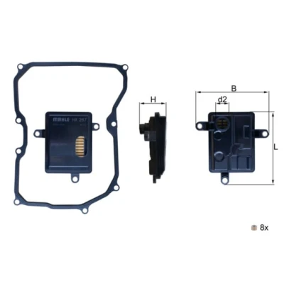 Imagem de MAHLE ORIGINAL HX 267D Filtro de Transmissão com junta VOLKSWAGEN: Golf 7
