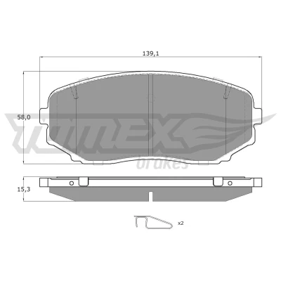 Imagem de TOMEX brakes TX 17 421 Jogo de pastilhas para travão disco Eixo dianteiro incl. contacto aviso desgaste com acessórios