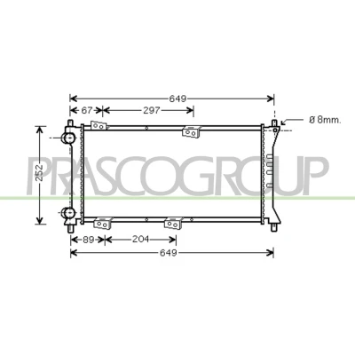 Imagem de PRASCO FT121R005 Radiador, arrefecimento do motor Alumínio 580 250 23 Aletas de refrigeração unidas mecanicamente FIAT: Panda I Hatchback