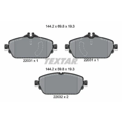 Imagem de TEXTAR 2203101 Jogo de pastilhas para travão disco preparado indicador aviso desgaste MERCEDES BENZ: Classe C T modell, Sedan