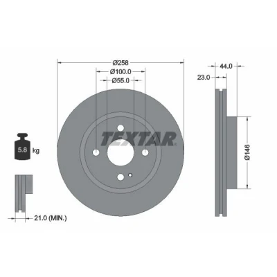 Imagem de TEXTAR PRO 92166803 Disco de travão FORD: FIESTA 6, MAZDA: 2 Hatchback