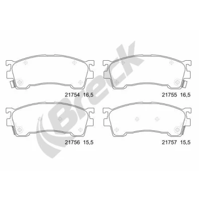 Imagem de BRECK 21754 00 701 10 Jogo de pastilhas para travão disco com avisador sonoro desgaste acessórios MAZDA: 323 F 6, 626 V SW, FAMILIA 6