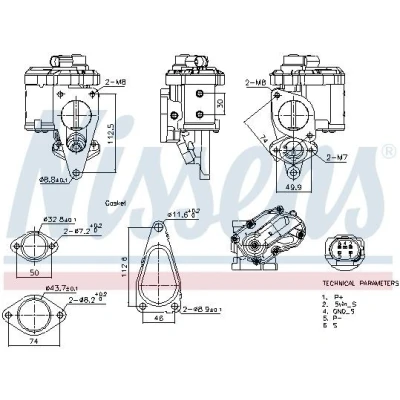 Imagem de NISSENS 98241 Válvula EGR sem radiador da recirculação dos gases de escape RENAULT: MEGANE 2 Kombi, 2, LAGUNA Grandtour