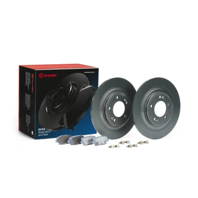 Imagem de BREMBO KT 08 015 Kit de travões cheio com acessórios chapa anti ruído, parafusos avisador sonoro desgaste
