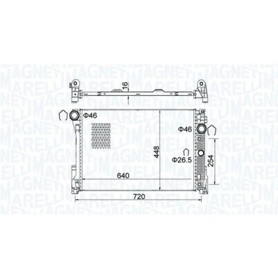 Imagem de MAGNETI MARELLI 350213163300 Radiador, arrefecimento do motor 640 448 16 Aletas de refrigeração soldadas MERCEDES BENZ: Classe C T modell