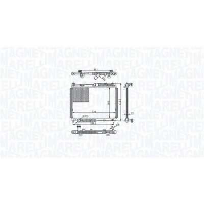 Imagem de MAGNETI MARELLI 350213215500 Radiador, arrefecimento do motor para veículos com caixa de velocidades manual 385 538 22 Aletas refrigeração soldadas