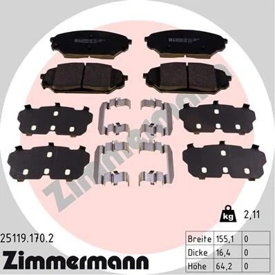 Imagem de ZIMMERMANN 25119.170.2 Jogo de pastilhas para travão disco