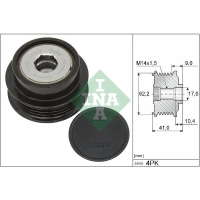 Imagem de INA 535 0338 10 Polia Roda Livre do Alternador Ferramenta especial necessária para a montagem