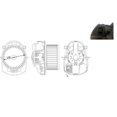 Imagem de MAHLE ORIGINAL AB 258 000S Ventilador do Habitáculo para veículos com climatização automática veículo volante à esquerda