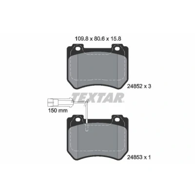 Imagem de TEXTAR 2485201 Jogo de pastilhas para travão disco com contacto avisador desgaste integrado ALFA ROMEO: 159 Sportwagon, Sedan, Brera