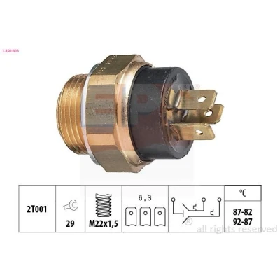 Imagem de EPS 1.850.606 Interruptor de temperatura, ventilador do radiador M22x1,5 Made in Italy OE Equivalent PEUGEOT: 205 II Hatchback, 309 Hatchback