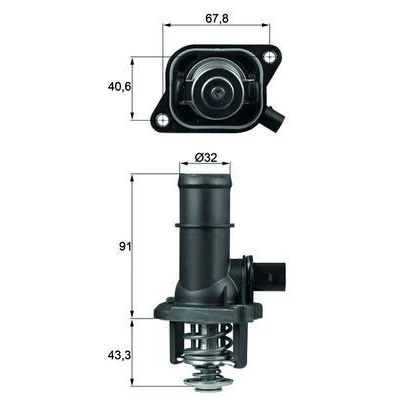 Imagem de MAHLE ORIGINAL TI 16 105 Termóstato, líquido de refrigeração com junta VOLKSWAGEN: Golf 4, 5, Bora Sedan, AUDI: A3 Hatchback