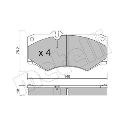 Imagem de METELLI 22 0014 0 Jogo de pastilhas para travão disco preparado indicador aviso desgaste MERCEDES BENZ: T1 Minibus, Classe G SUV