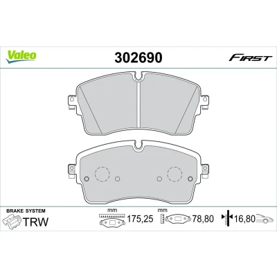 Imagem de VALEO 302690 Jogo de pastilhas para travão disco Eixo dianteiro excl. contacto aviso desgaste com parafusos, chapa anti ruído