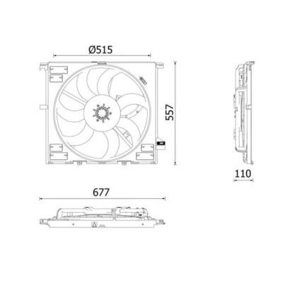 Imagem de MAHLE ORIGINAL CFF 633 000P Ventilador de Radiador 515mm 14V 600W elétrico ALFA ROMEO: Giulia Sedan