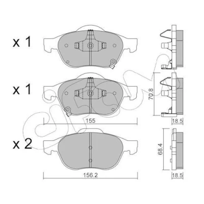 Imagem de CIFAM 822 448 0 Jogo de pastilhas para travão disco com avisador sonoro desgaste TOYOTA: Avensis I Carrinha, Sedan, Liftback