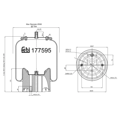 Imagem de FEBI BILSTEIN 177595 Fole, suspensão pneumática