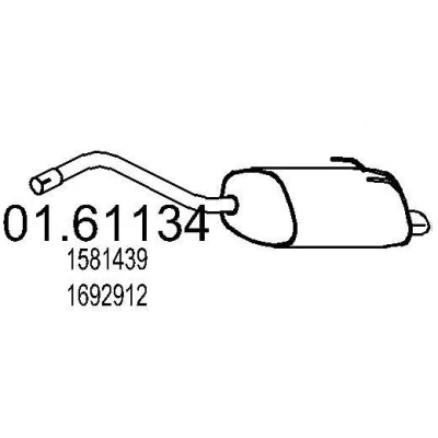 Imagem de MTS 01.61134 Panela de escape traseira 880 FORD: KA Hatchback