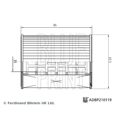 Imagem de BLUE PRINT ADBP210119 Filtro de óleo com junta, material montagem Cartucho filtrante
