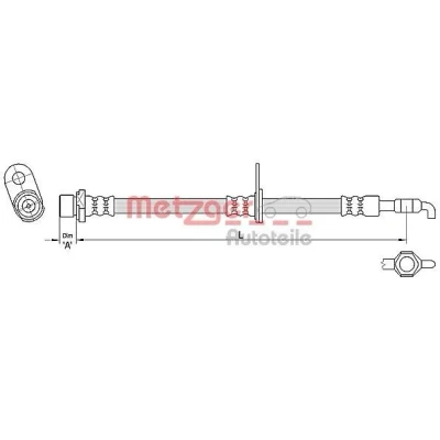 Imagem de METZGER 4110285 Mangueira de Travão 581 TOYOTA: Avensis II Station Wagon