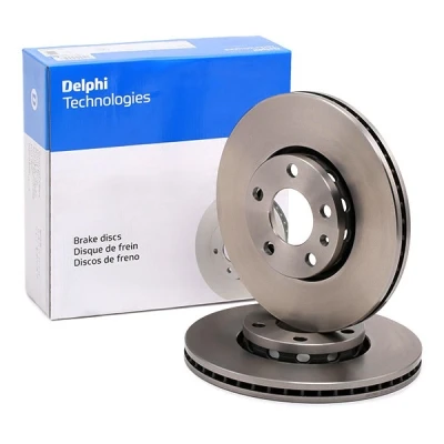 Imagem de DELPHI BG2745 Disco de travão 288 25 5 ventilado oleado não tratado sem o rolamento da roda, anel sensor do ABS AUDI: A4 B6 Avant, A6 C5 Sedan