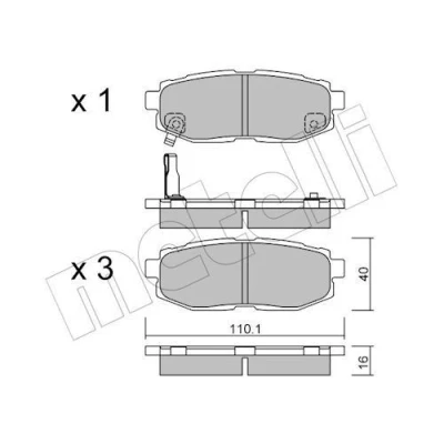 Imagem de METELLI 22 0875 0 Jogo de pastilhas para travão disco com avisador sonoro desgaste TOYOTA: GT86 Coupe, SUBARU: Forester IV