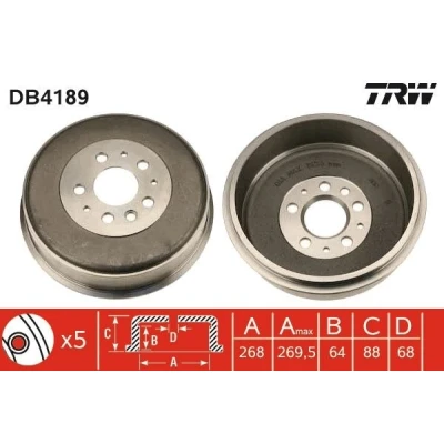 Imagem de TRW DB4189 Tambor de Travão