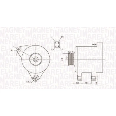 Imagem de MAGNETI MARELLI 063731605010 Alternador 12V 80A TOYOTA: Corolla VIII Compact, Avensis II Station Wagon, Verso