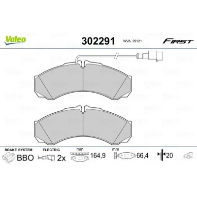 Imagem de VALEO 302291 Jogo de pastilhas para travão disco Eixo traseiro incl. contacto aviso desgaste com chapa anti ruído