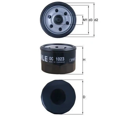 Imagem de MAHLE ORIGINAL OC 1023 Filtro de óleo com uma válvula retenção aparafusado