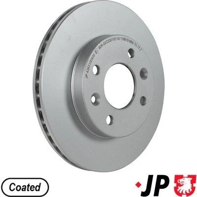 Imagem de JP GROUP 4363100400 Disco de travão Eixo dianteiro 238 20 4 ventilado revestido RENAULT: CLIO 2, Kangoo I Express, MEGANE 1