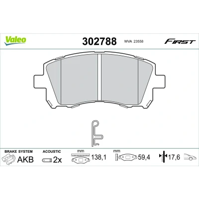Imagem de VALEO 302788 Jogo de pastilhas para travão disco Eixo dianteiro incl. contacto aviso desgaste sem parafusos, chapa anti ruído