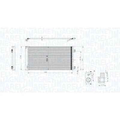 Imagem de MAGNETI MARELLI 350203747000 Condensador com secador 646x337x12 337 646 12 MINI: Hatchback