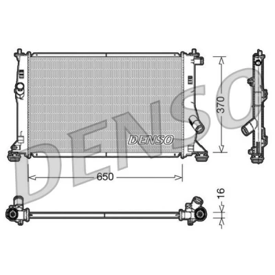 Imagem de DENSO DRM10076 Radiador, arrefecimento do motor Alumínio 650mm 370mm 16mm MAZDA: 5, 3 Sedan